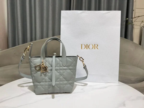 Dior Gray Quilted Leather Toujours Vertical Tote Bag image 1