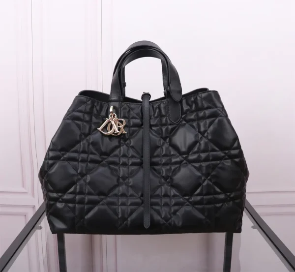 Dior Black Quilted Leather Toujours Top Handle Bag image 1