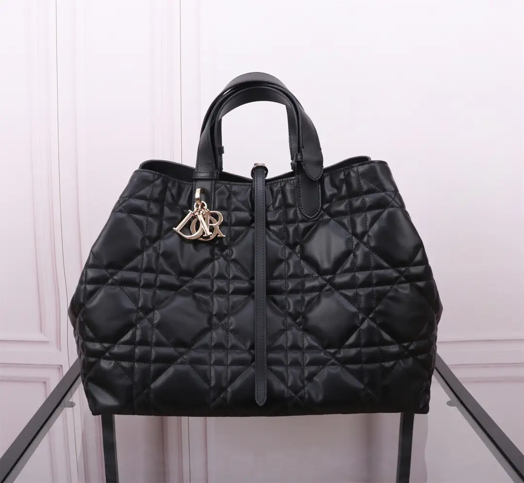 Dior Black Quilted Leather Toujours Top Handle Bag image 1