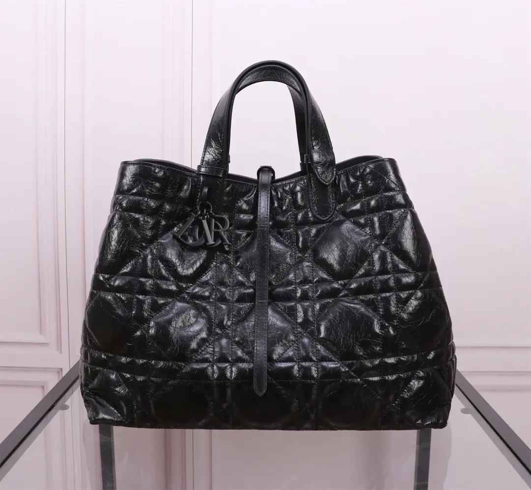 Dior Black Quilted Leather Toujours Top Handle Bag image 1