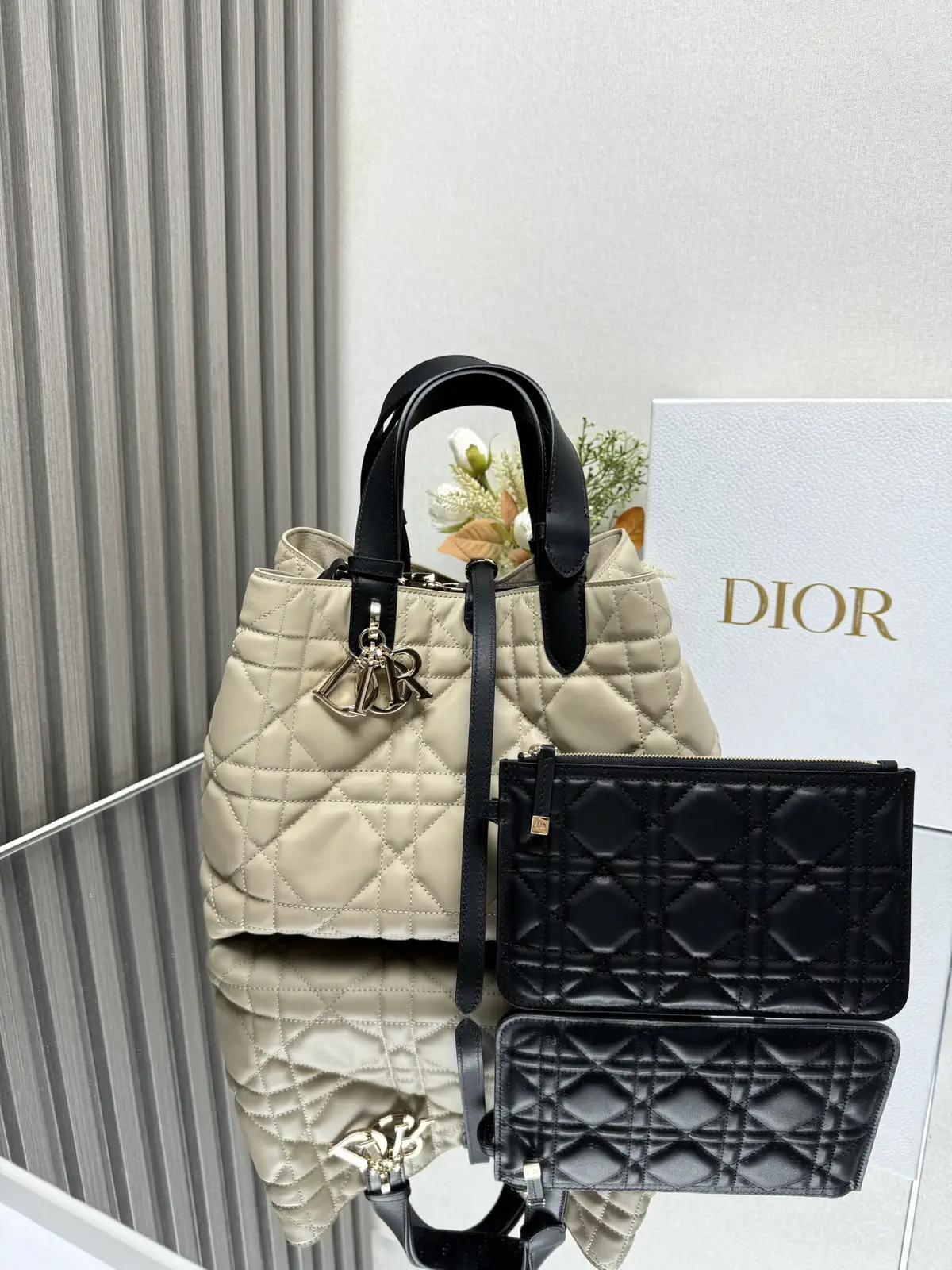 Dior Quilted Top Handle Tote Bag image 1