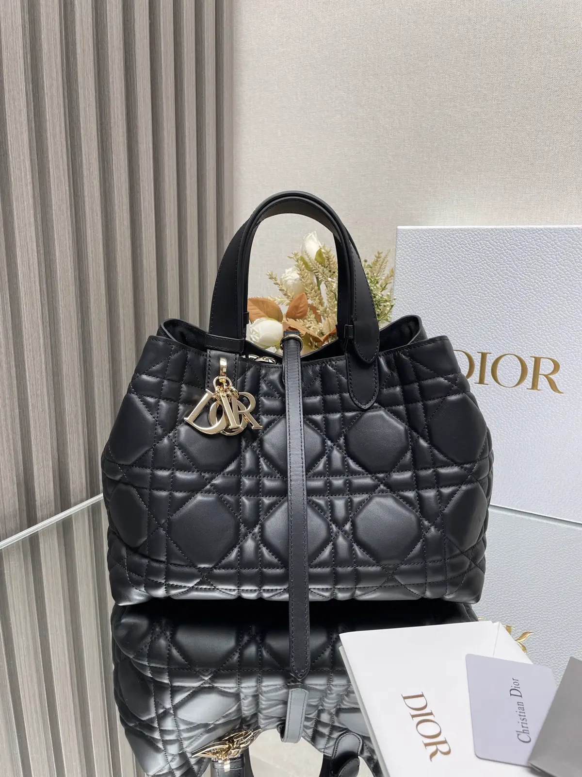 Dior Quilted Leather Top Handle Bag image 1