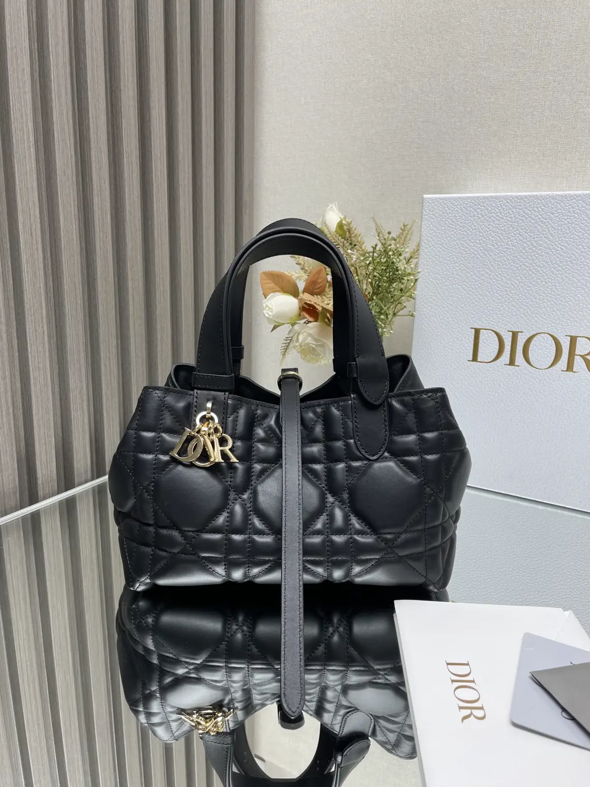 Dior Quilted Leather Top Handle Bag image 1