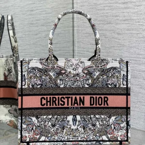 Dior Floral Butterfly Embroidered Tote Bag image 1