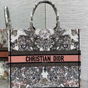 Dior Butterfly Embroidered Tote Bag image 1