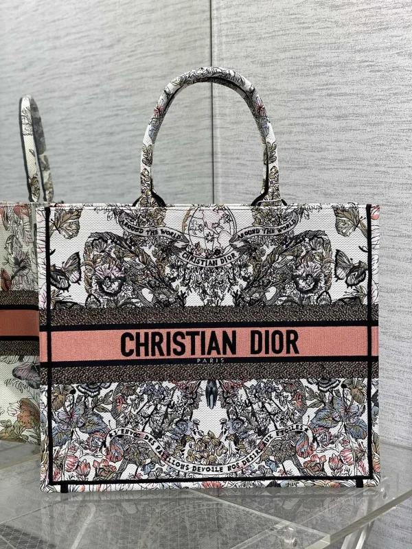 Dior Butterfly Embroidered Tote Bag image 1