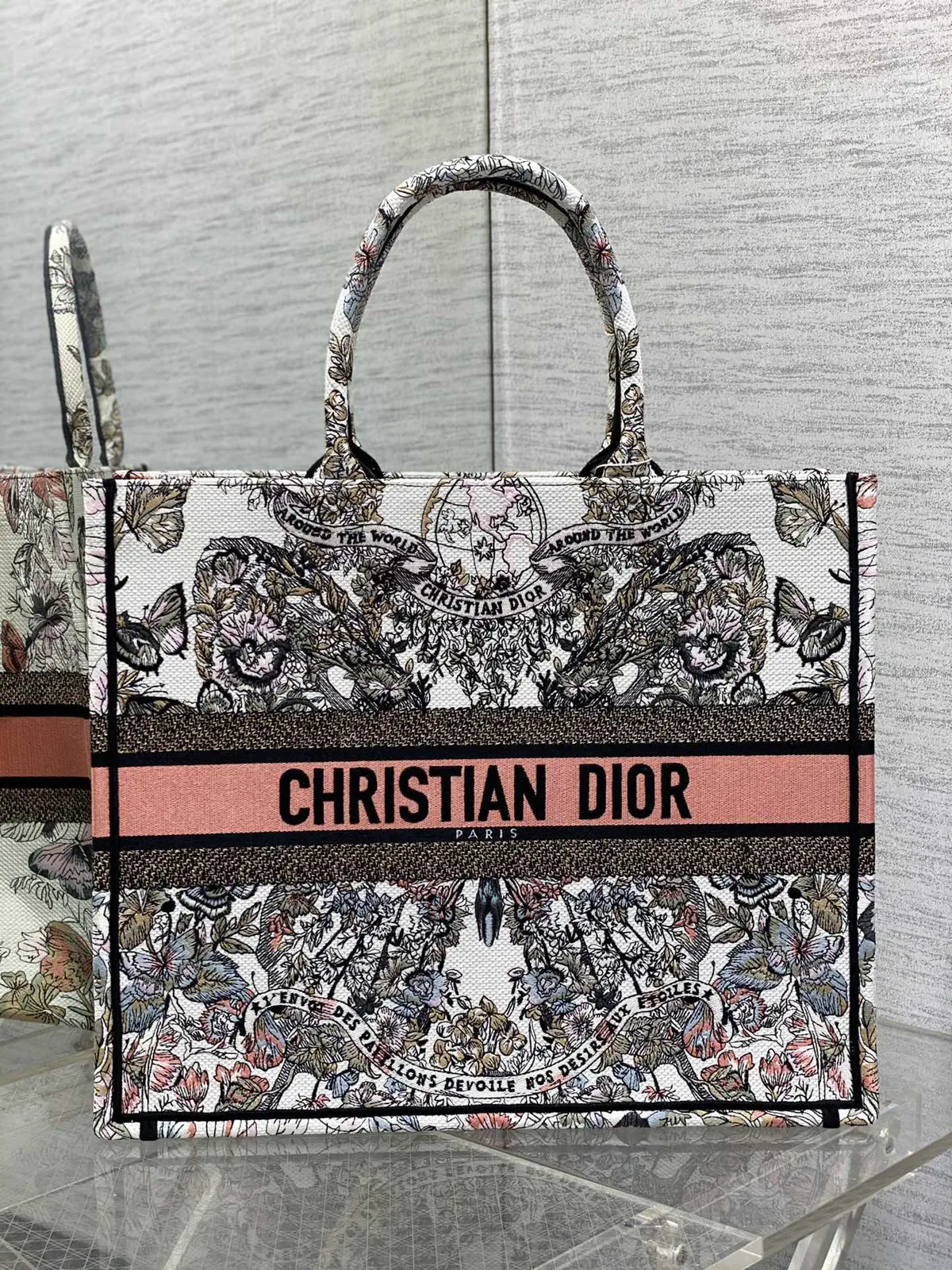 Dior Butterfly Embroidered Tote Bag image 1
