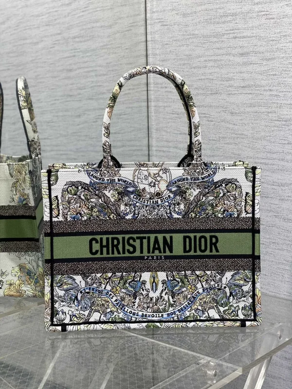 Dior Floral Embroidered Tote Bag image 1