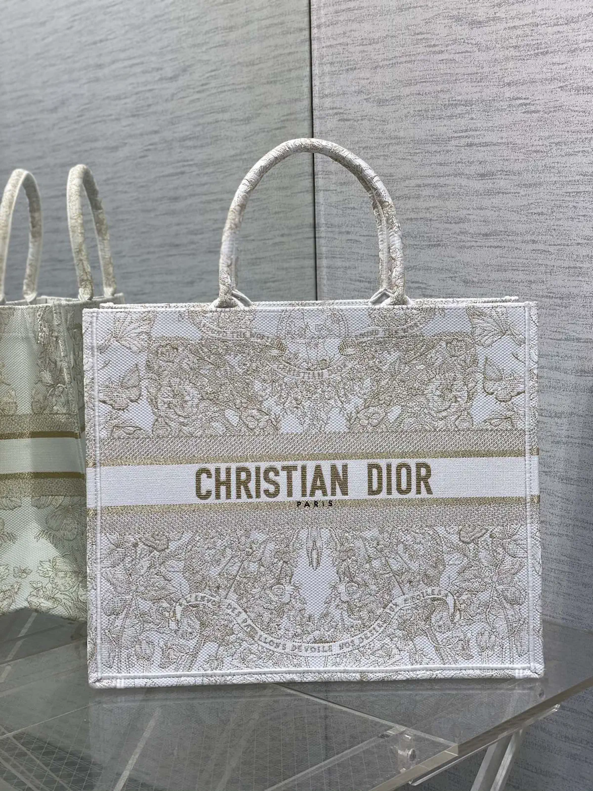 Dior Embroidered Tote Bag image 1