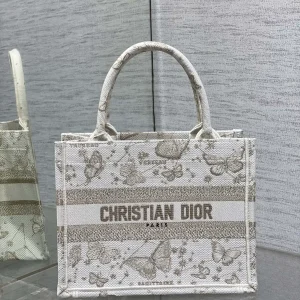 Dior Butterfly Embroidered Tote Bag image 1