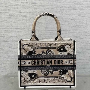 Dior Butterfly Embroidered Tote Bag image 1