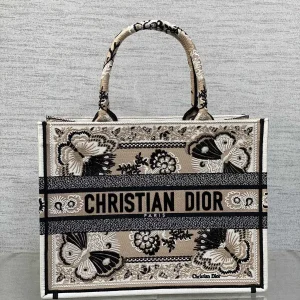 Dior Butterfly Embroidered Tote Bag image 1