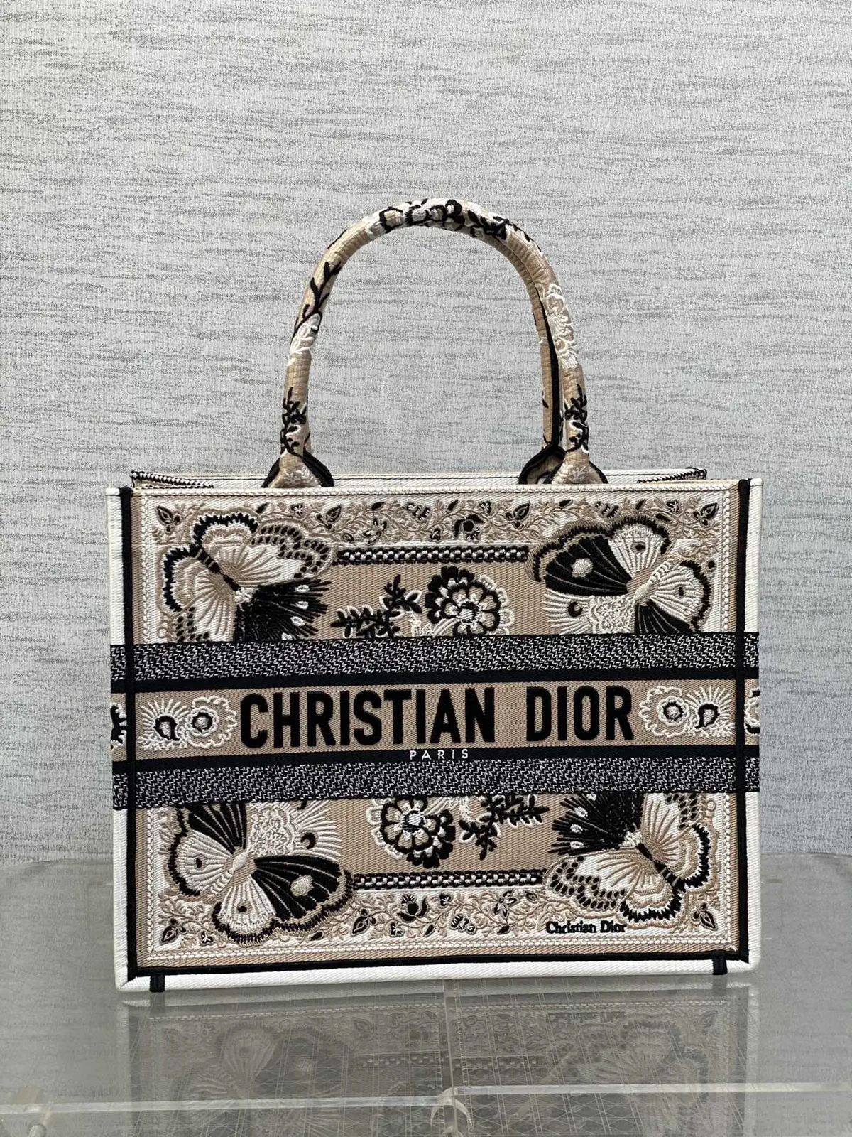 Dior Butterfly Embroidered Tote Bag image 1
