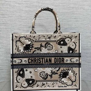 Dior Butterfly Embroidered Tote Bag image 1