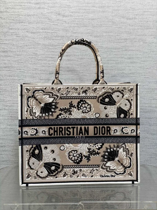 Dior Butterfly Embroidered Tote Bag image 1