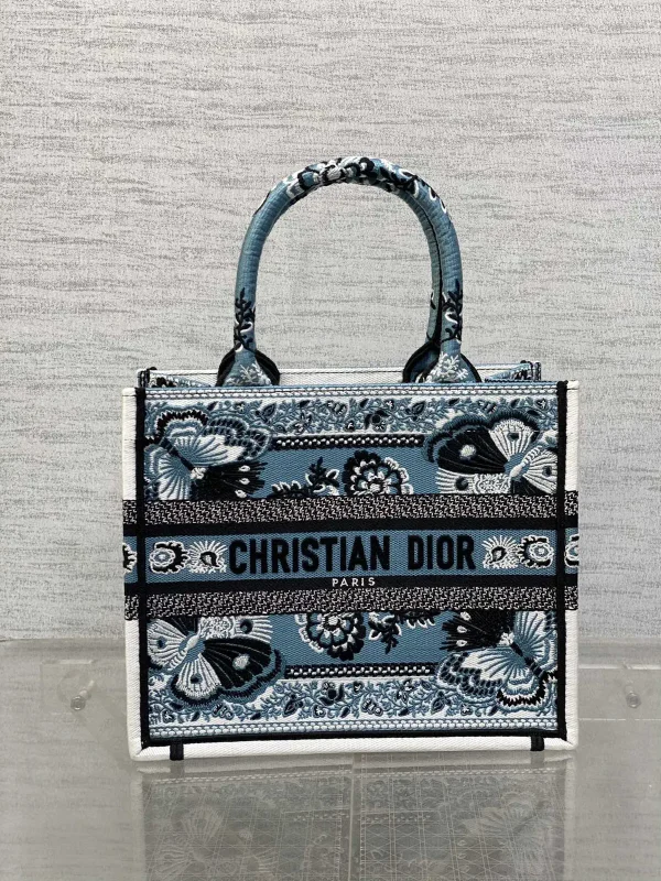 Dior Butterfly Floral Embroidered Tote Bag image 1