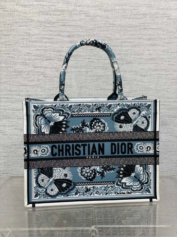 Dior Butterfly Embroidered Tote Bag image 1