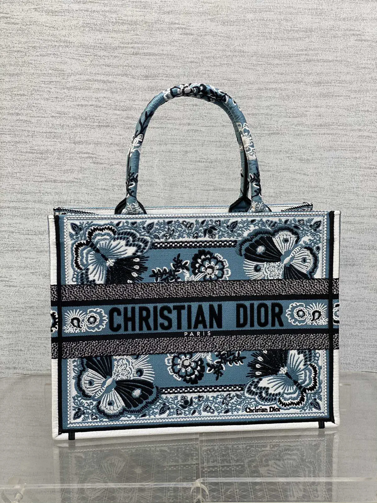 Dior Butterfly Embroidered Tote Bag image 1