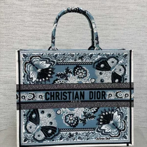 Dior Butterfly Embroidered Tote Bag image 1