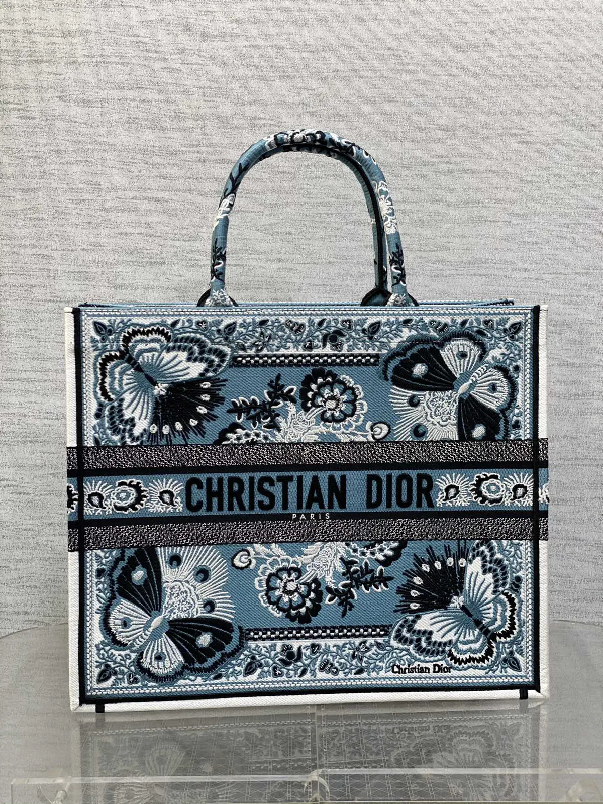 Dior Butterfly Embroidered Tote Bag image 1