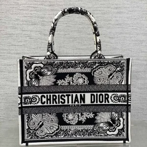 Dior Butterfly Embroidered Tote Bag image 1