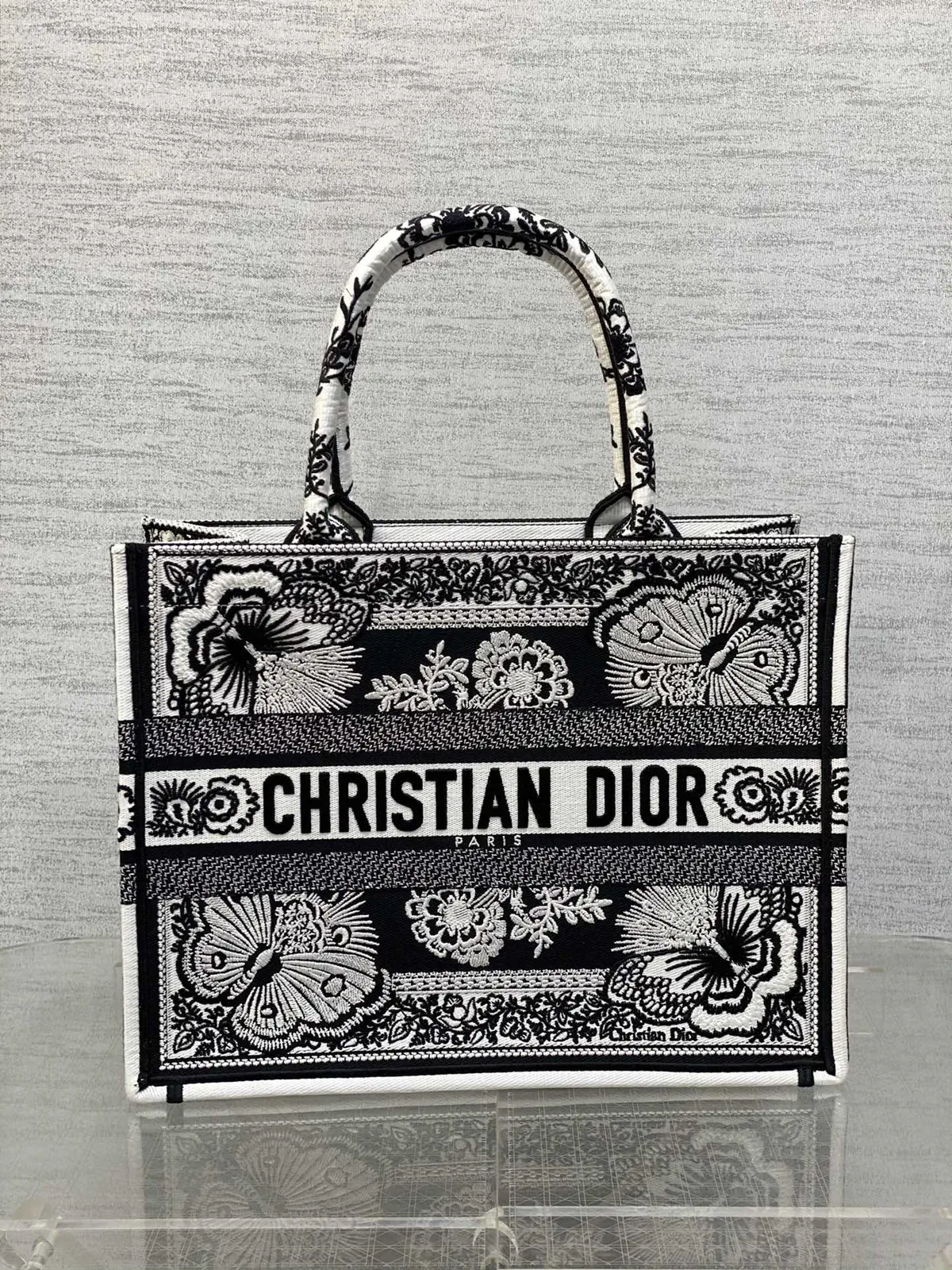 Dior Butterfly Embroidered Tote Bag image 1