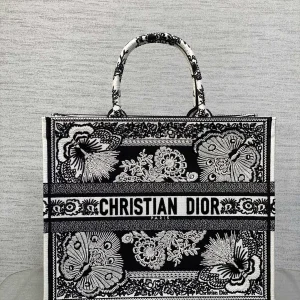 Dior Butterfly Embroidered Tote Bag image 1