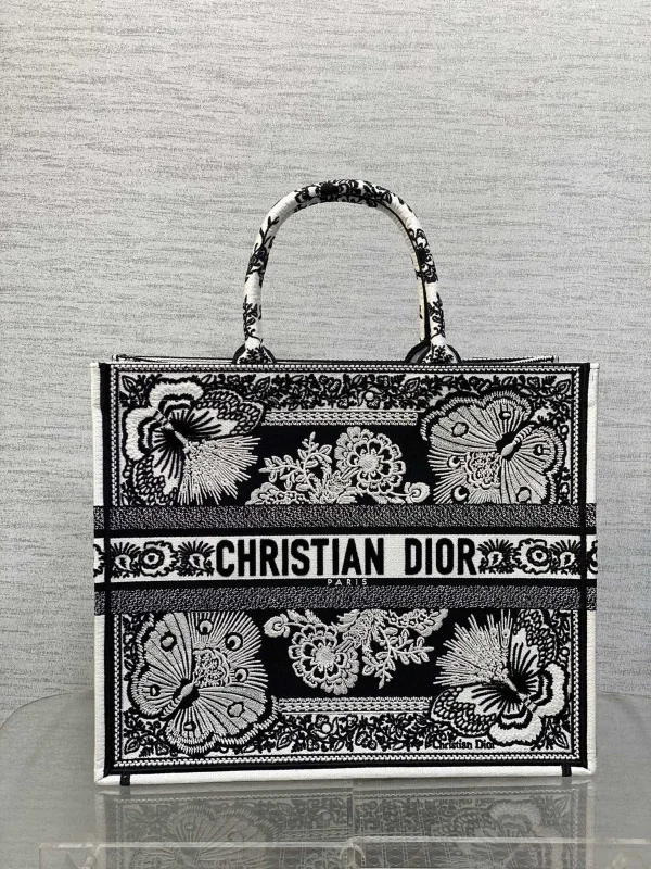 Dior Butterfly Embroidered Tote Bag image 1