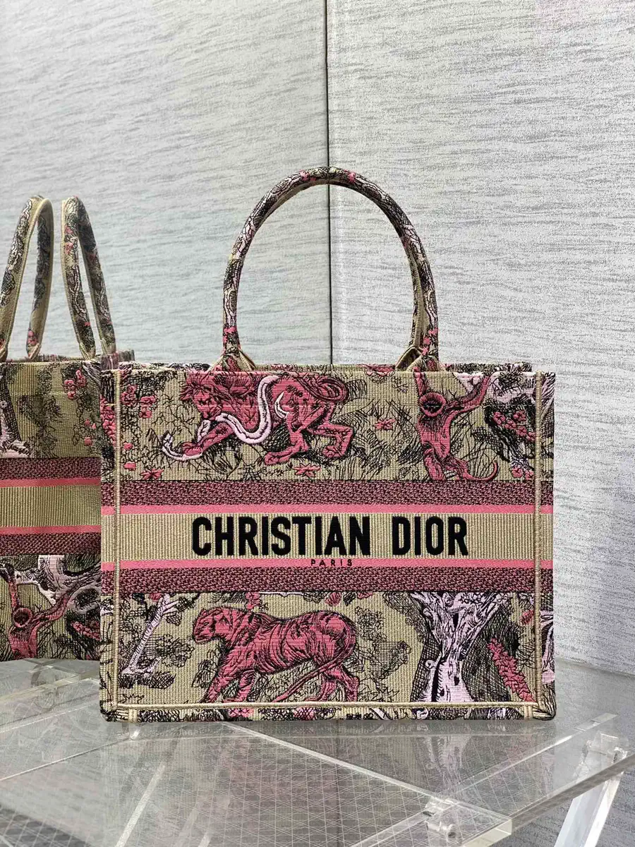 Dior Tiger Embroidered Tote Bag image 1