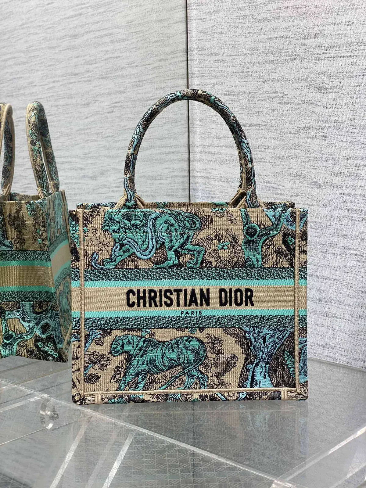 Dior Embroidered Animal Print Tote Bag image 1
