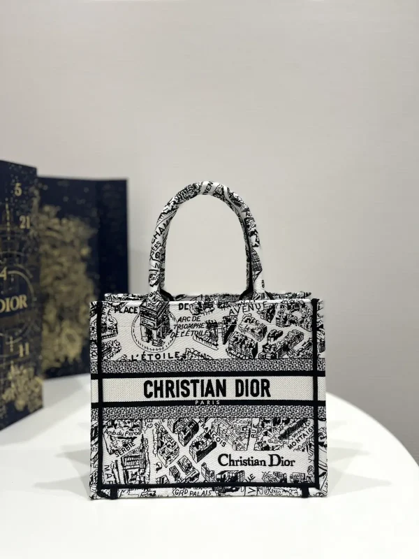 Dior Paris Map Embroidered Tote Bag image 1
