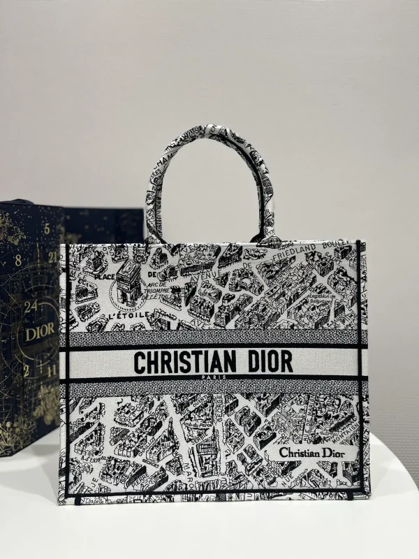 Dior Paris Map Embroidered Tote Bag image 1