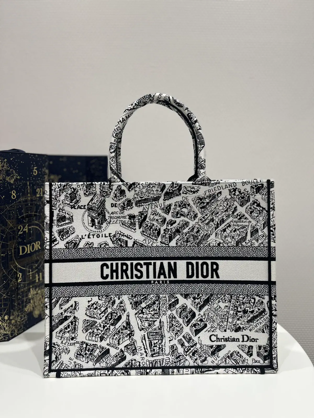 Dior Paris Map Embroidered Tote Bag image 1