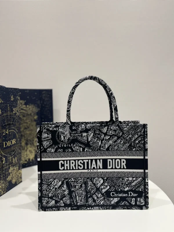 Dior Paris Map Embroidered Tote Bag image 1