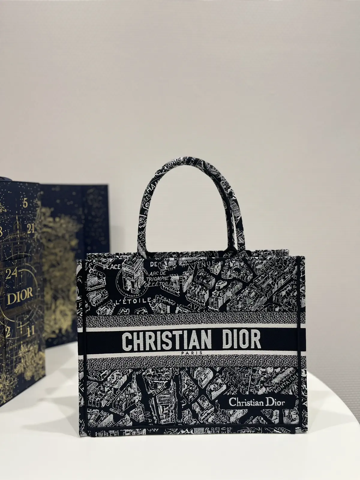 Dior Paris Map Embroidered Tote Bag image 1
