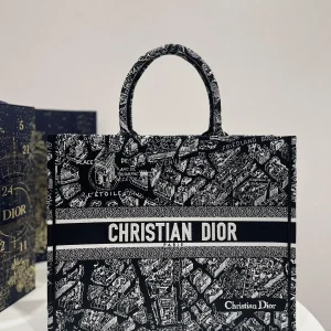 Dior Paris Map Pattern Tote Bag image 1