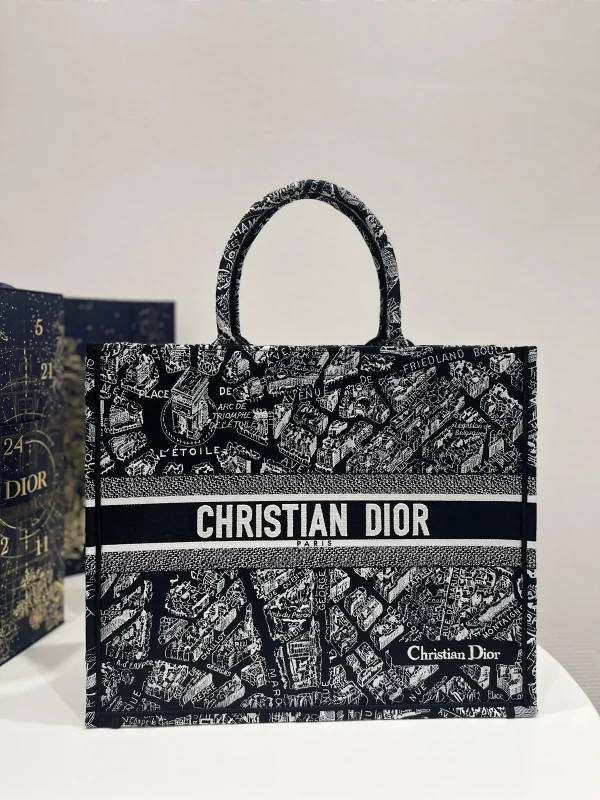 Dior Paris Map Pattern Tote Bag image 1