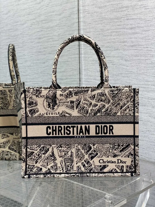 Dior Paris Map Embroidered Tote Bag image 1