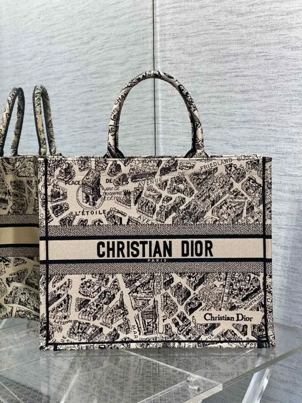 Dior Paris Map Embroidered Tote Bag image 1