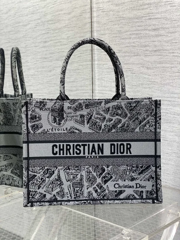 Dior Paris Map Embroidered Tote Bag image 1