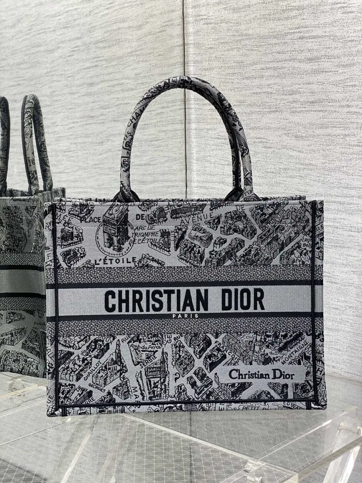 Dior Paris Map Embroidered Tote Bag image 1