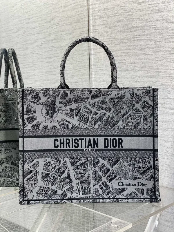 Dior Paris Map Embroidered Tote Bag image 1