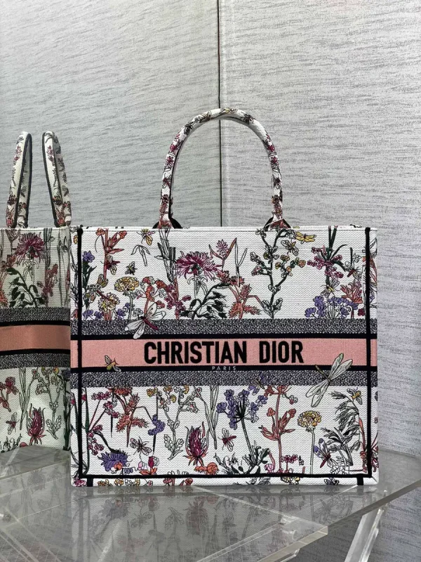 Dior Floral Embroidered Tote Bag image 1