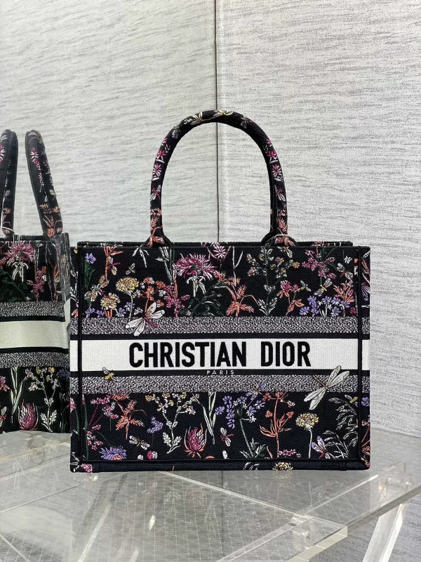 Dior Floral Embroidered Tote Bag image 1