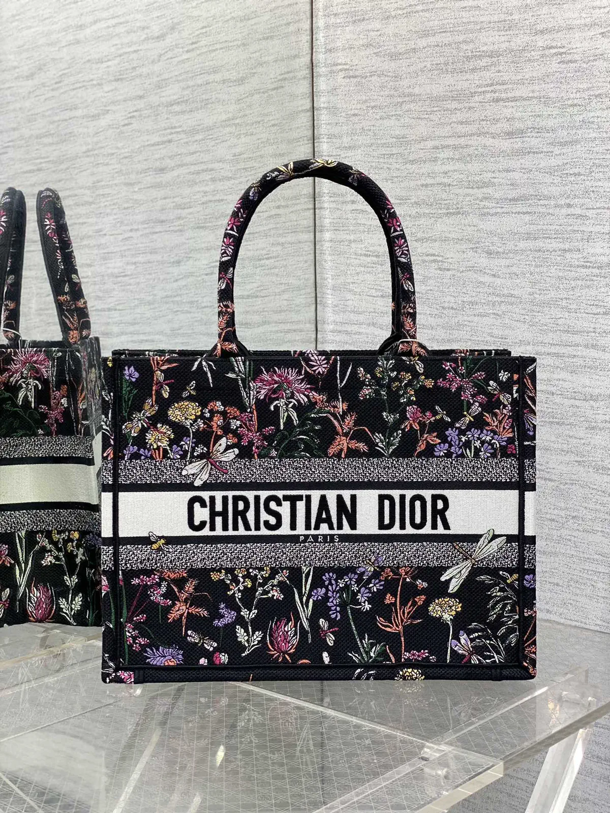 Dior Floral Embroidered Tote Bag image 1