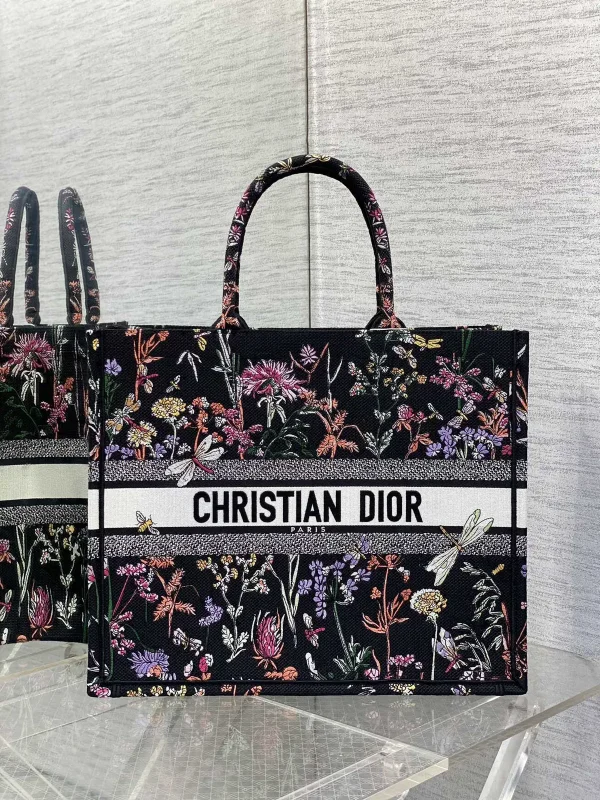 Dior Floral Embroidered Tote Bag image 1