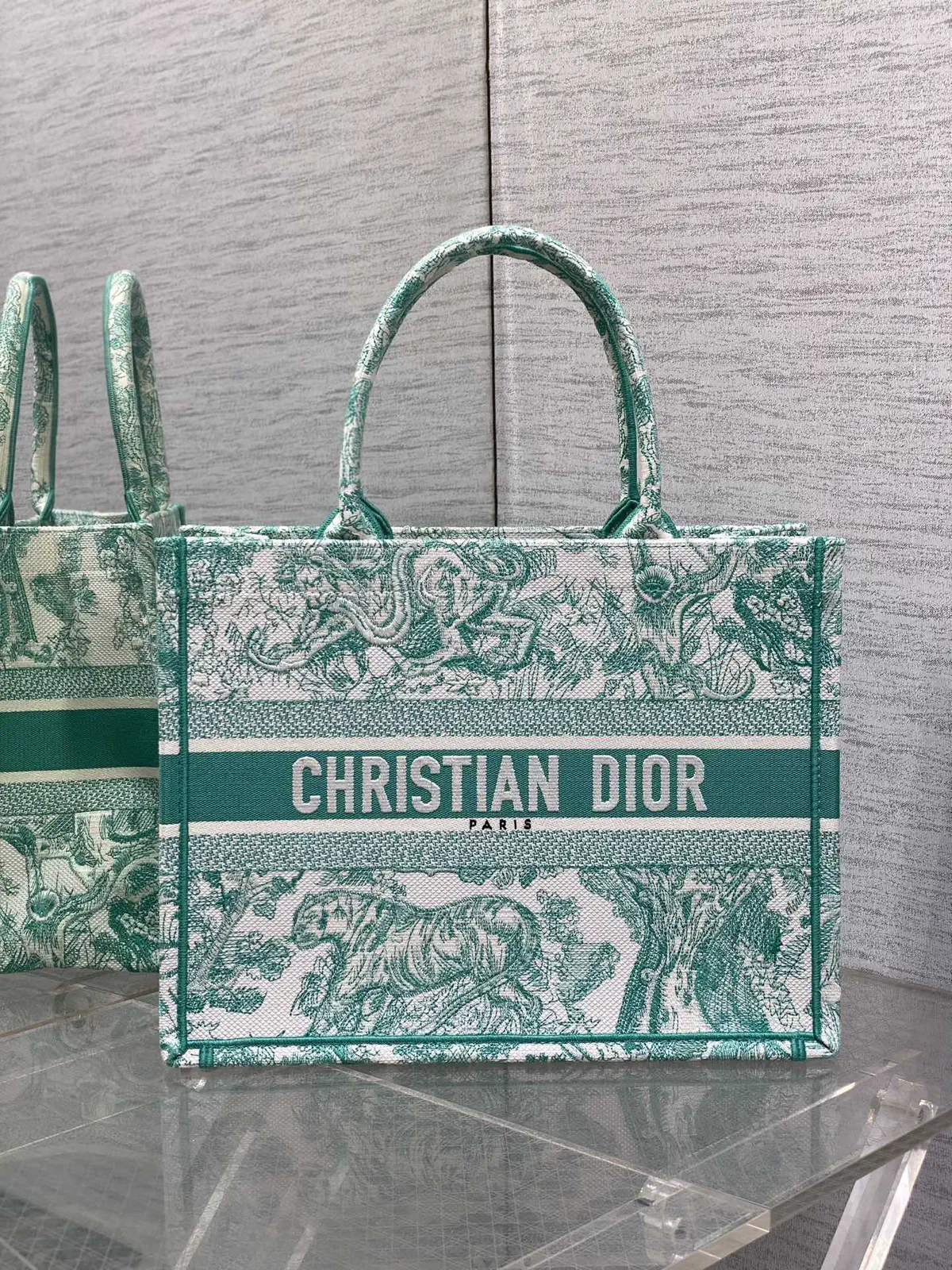 Dior Tiger Embroidered Tote Bag image 1