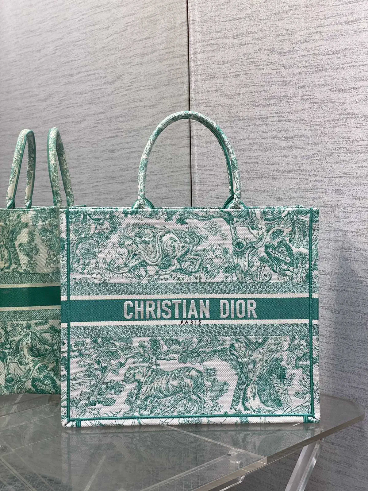 Dior Tiger Embroidered Tote Bag image 1