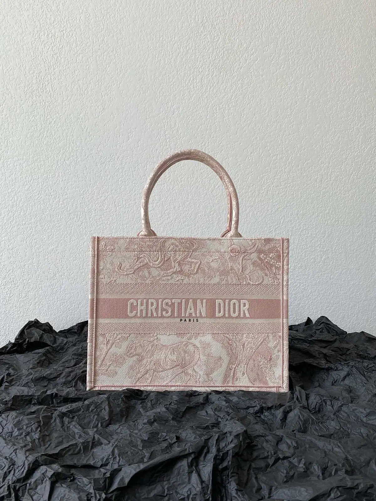 Dior Pink Tiger Embroidered Tote Bag image 1