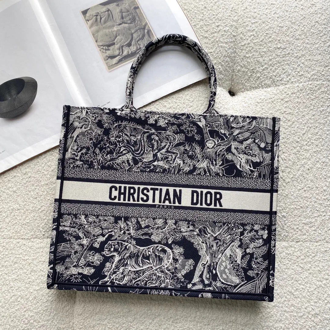 Dior Jungle Print Book Tote Bag image 1